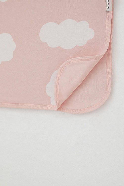 Yenidoğan Bebek Battaniyesi Bulut Desenli Pembe (Standart)