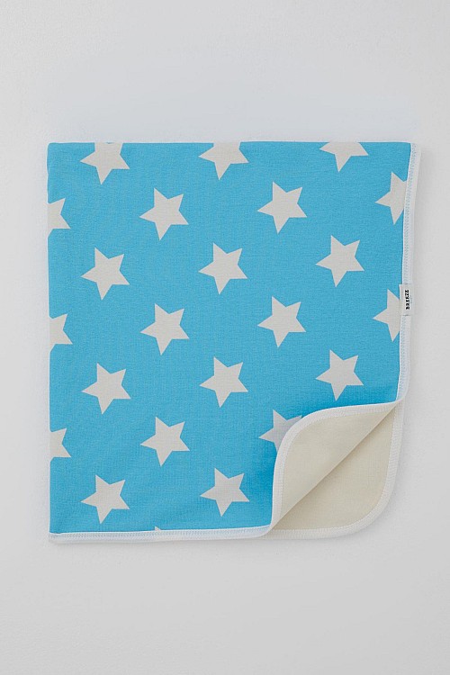 Yenidoğan Bebek Battaniyesi Yıldız Desenli Mavi (Standart)