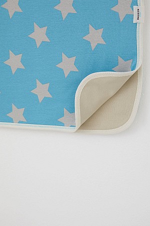 Yenidoğan Bebek Battaniyesi Yıldız Desenli Mavi (Standart)