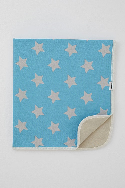 Yenidoğan Bebek Battaniyesi Yıldız Desenli Mavi (Standart)