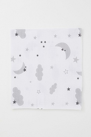 Yenidoğan Bebek Müslin Battaniye Gökyüzü Temalı Ekru (Standart) Yenidoğan Bebek Müslin Battaniye Gökyüzü Temalı Ekru (Standart)