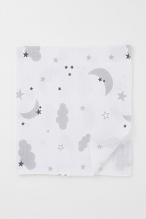 Yenidoğan Bebek Müslin Battaniye Gökyüzü Temalı Ekru (Standart) Yenidoğan Bebek Müslin Battaniye Gökyüzü Temalı Ekru (Standart)