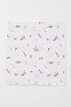 Yenidoğan Bebek Müslin Battaniye Çiçek & Kuş Desenli Ekru (Standart)