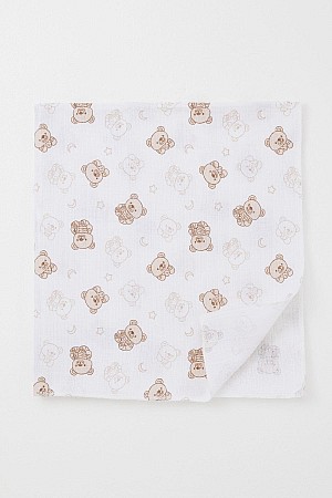 Yenidoğan Bebek Müslin Battaniye Sevimli Bebek Ayıcık Desenli Ekru (Standart) Yenidoğan Bebek Müslin Battaniye Sevimli Bebek Ayıcık Desenli Ekru (Standart)