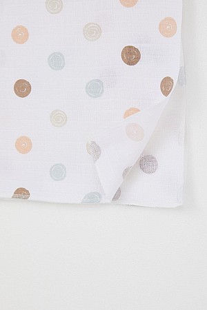 Yenidoğan Bebek Müslin Battaniye Renkli Puan Desenli Ekru (Standart) Yenidoğan Bebek Müslin Battaniye Renkli Puan Desenli Ekru (Standart)