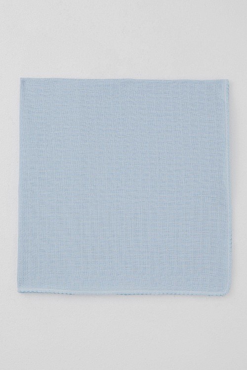 Yenidoğan Bebek Müslin Battaniye Kendinden Desenli Açık Mavi (Standart)