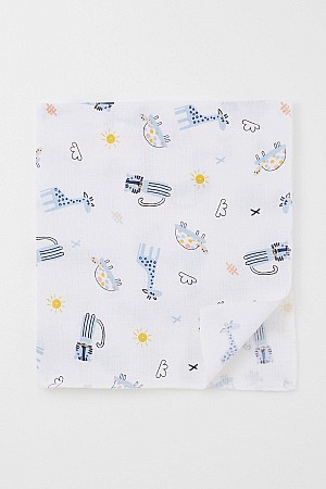 Yenidoğan Bebek Müslin Battaniye Sevimli Hayvancıklar Desenli Beyaz (Standart) Yenidoğan Bebek Müslin Battaniye Sevimli Hayvancıklar Desenli Beyaz (Standart)