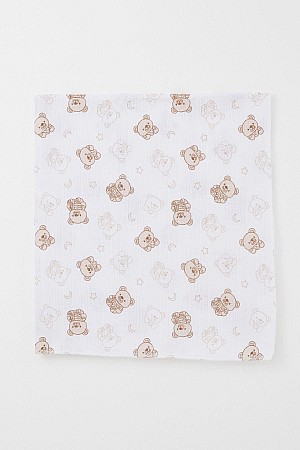 Yenidoğan Bebek Müslin Battaniye Sevimli Bebek Ayıcık Desenli Ekru (Standart) Yenidoğan Bebek Müslin Battaniye Sevimli Bebek Ayıcık Desenli Ekru (Standart)