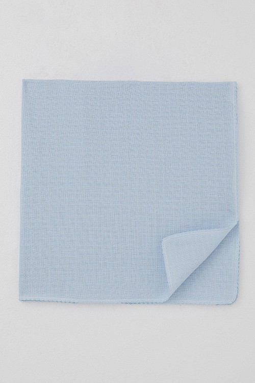 Yenidoğan Bebek Müslin Battaniye Kendinden Desenli Açık Mavi (Standart)