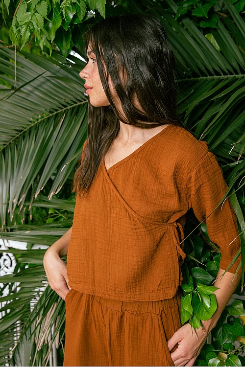 Tarçın Müslin Wrap Top