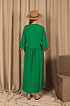 Viskon Kumaş Nakışlı Püskül Detaylı Kadın Elbise-Yeşil