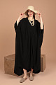 Viskon Kumaş Önü Halkalı Kadın Elbise-Siyah
