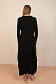 Viskon Örme Kumaş Önü Nakışlı Kadın Elbise-Siyah