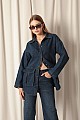 Denim Kumaş Cep Detay Kadın Lacivert Kot Ceket