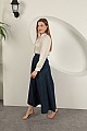 Denim Kumaş Yelekli Takım-Koyu Mavi