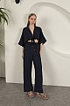 Müslin Kumaş Kimono-Lacivert