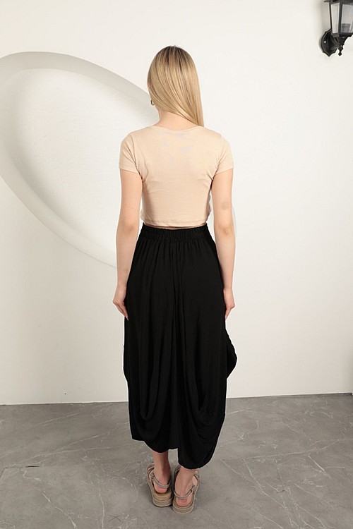 Çilek Viskon Kumaş Basic Crop-Bej