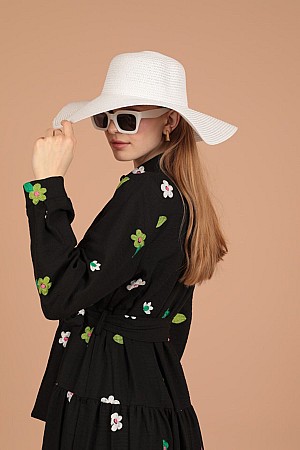 Straw Women&#39;s Hat-White
