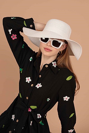 Straw Women&#39;s Hat-White