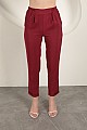 Modal Kumaş Duble Paça Kadın Pantolon-Bordo