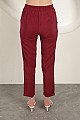Modal Kumaş Duble Paça Kadın Pantolon-Bordo