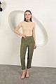 Modal Kumaş Duble Paça Kadın Pantolon-Haki