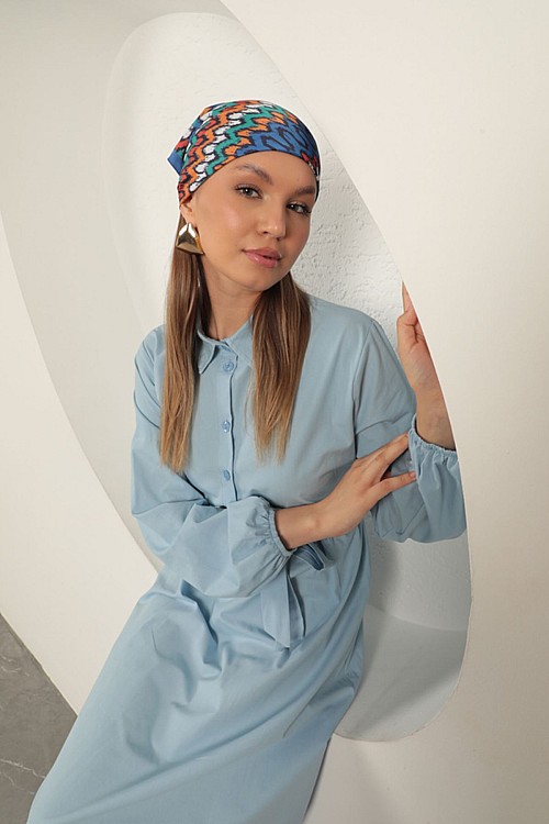 Poplin Kumaş Bağlama Detaylı Elbise-Bebemavi