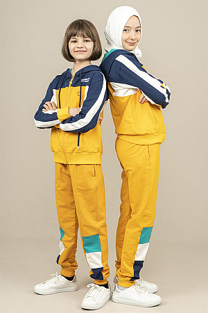 Young Girls Tracksuit Set Yellow