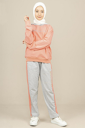 Young Girls Tracksuit Set Salmon