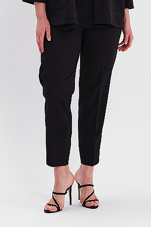 Large Size Black Fabric Trousers