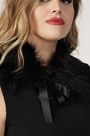 Women&#39;s Black Fur Collar Scarf Neck Collar
