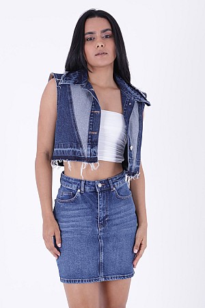 Kısa Erkek Çocuk Kot Etek 1036-01-(36-44)