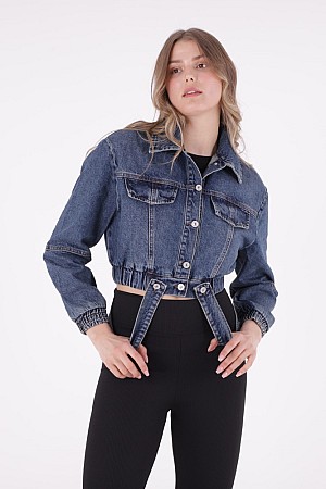 Denim Kısa Ceket Koyu Mavi Denim (SL-5)