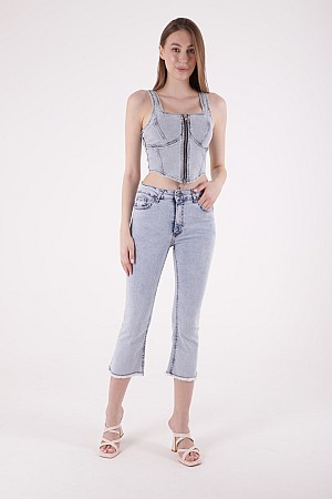 Likralı Culotte Pantolon 1765-08-(27-32)