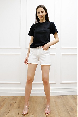 Önü Fermuarlı Kot Şort 224-50-(S-XL-6)