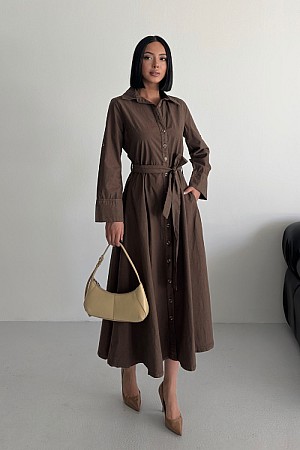 Düğmeli Uzun Erkek Çocuk Kot Elbise 3047-78-(S-XL)