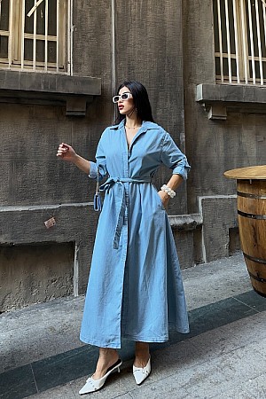Midi Boy Elbise 3059-25-(S-XL)