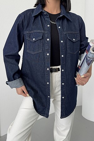 Çıtçıtlı Kot Gömlek 6013-17-(S-XL-6)