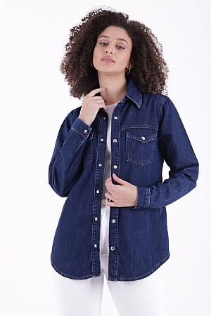 Çıtçıtlı Kot Gömlek 6013-26-(S-XL-6)