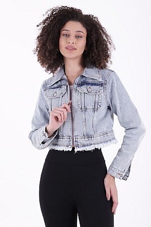 Fermuarlı Kot Ceket 6017-08-(S-XL-6)