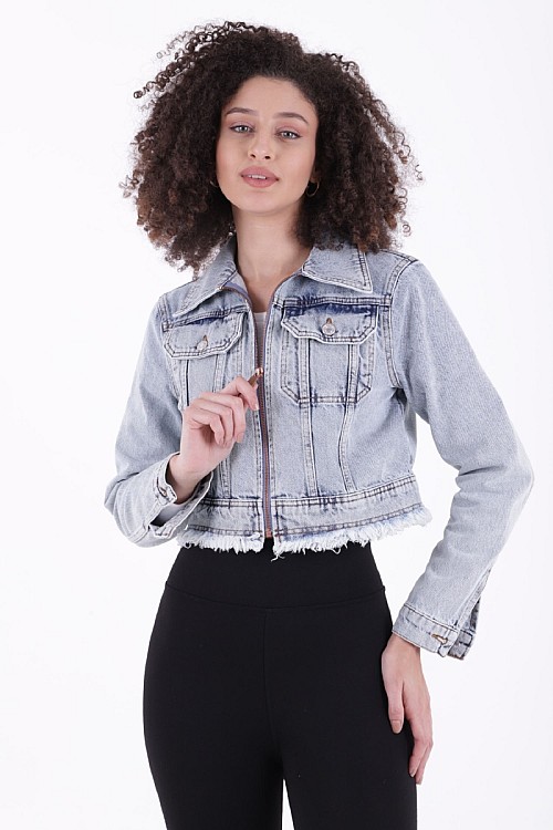 Fermuarlı Kot Ceket 6017-08-(S-XL-6)