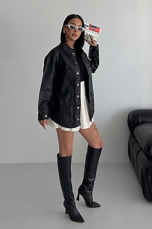 Cepli Oversize Kot Gömlek 6055-46-(S-M-4)