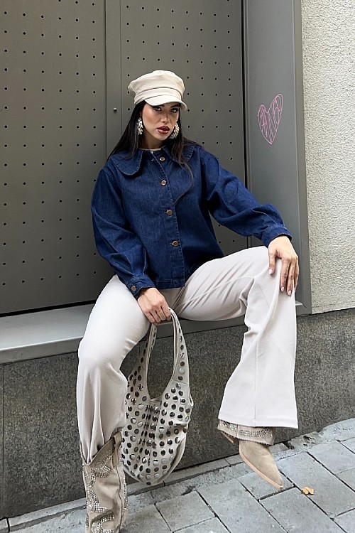 Bebe Yaka Gömlek 6095-17-(S-XL)