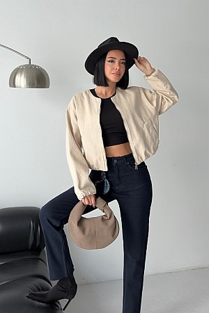 Lastikli Bomber Ceket 6198-65-(SL-3) Lastikli Bomber Ceket 6198-65-(SL-3)