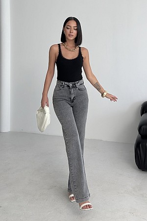 Dikişli Paça Relax Kot Pantolon 7026-40-(26-31)