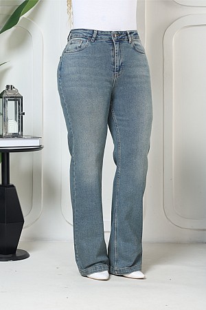Dikişli Paça Relax Kot Pantolon 7026-62B(32-36)