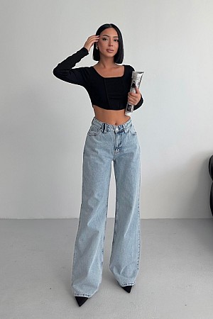 Bol Paça Baggy Relax Kot Pantolon 7031-14-(26-31)