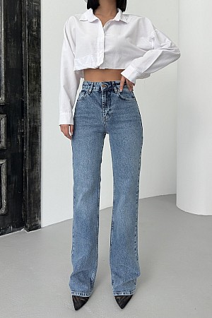 Yüksel Bel Düz Kot Pantolon 7033-06-(28-33)