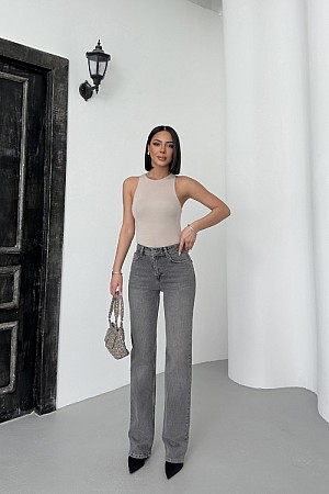 Yüksel Bel Düz Kot Pantolon 7033-29-(26-31)