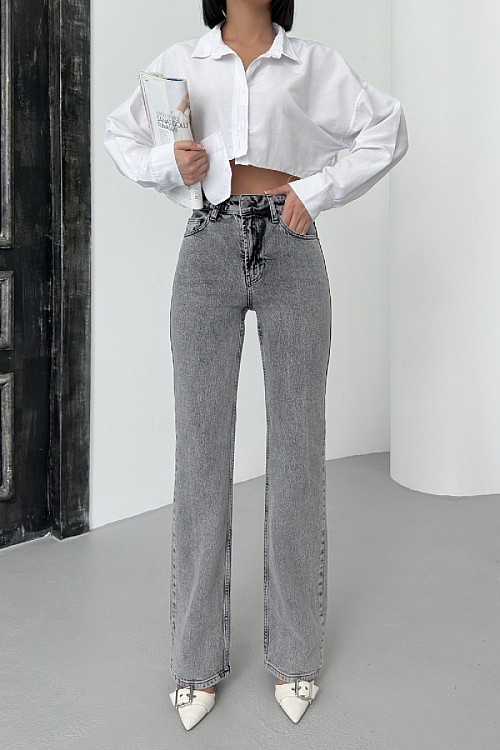 Yüksel Bel Düz Kot Pantolon 7033-40-(26-31)